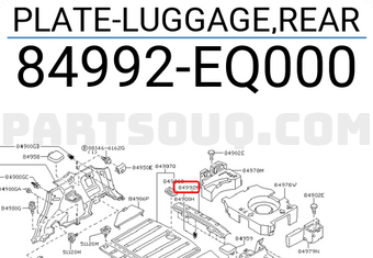 Nissan 84992EQ000 PLATE-LUGGAGE,REAR