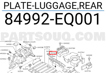Nissan 84992EQ001 PLATE-LUGGAGE,REAR