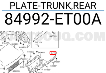 Nissan 84992ET00A PLATE-TRUNK,REAR
