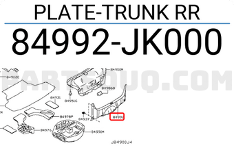 Nissan 84992JK000 PLATE-TRUNK RR