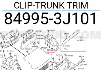 Nissan 849953J101 CLIP-TRUNK TRIM