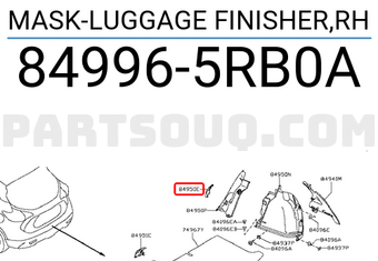 Nissan 849965RB0A MASK-LUGGAGE FINISHER,RH