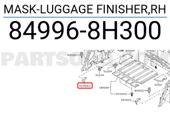 Nissan 849968H300 MASK-LUGGAGE FINISHER,RH