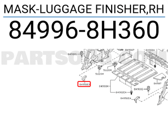 Nissan 849968H360 MASK-LUGGAGE FINISHER,RH