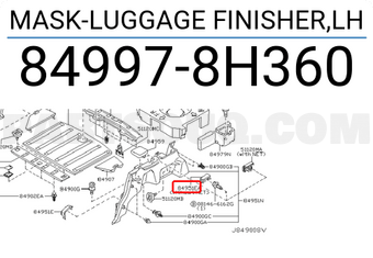 Nissan 849978H360 MASK-LUGGAGE FINISHER,LH