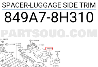 Nissan 849A78H310 SPACER-LUGGAGE SIDE TRIM