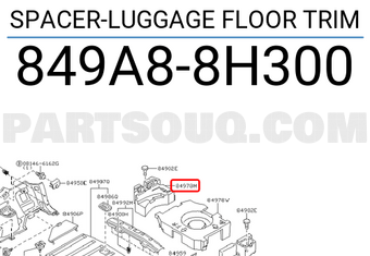 Nissan 849A88H300 SPACER-LUGGAGE FLOOR TRIM