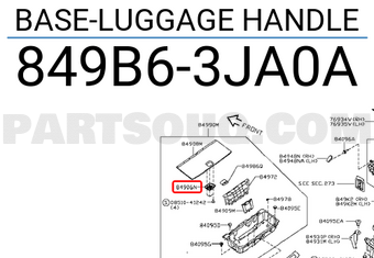Nissan 849B63JA0A BASE-LUGGAGE HANDLE