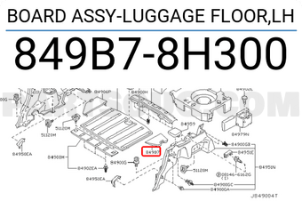 Nissan 849B78H300 BOARD ASSY-LUGGAGE FLOOR,LH