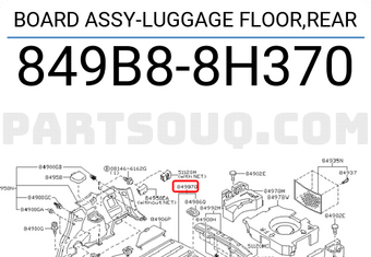 Nissan 849B88H370 BOARD ASSY-LUGGAGE FLOOR,REAR