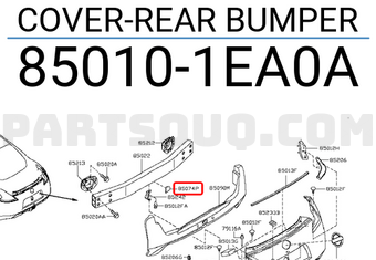 Nissan 850101EA0A COVER-REAR BUMPER