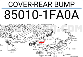 Nissan 850101FA0A COVER-REAR BUMP