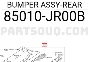 Nissan 85010JR00B BUMPER ASSY-REAR