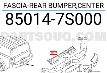 Nissan 850147S000 FASCIA-REAR BUMPER,CENTER