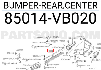 Nissan 85014VB020 BUMPER-REAR,CENTER
