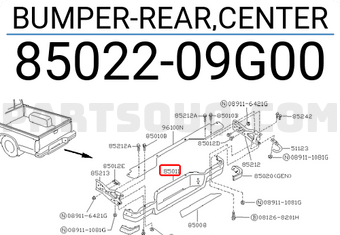 Nissan 8502209G00 BUMPER-REAR,CENTER