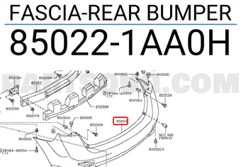 Nissan 850221AA0H FASCIA-REAR BUMPER
