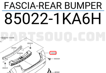 Nissan 850221KA6H FASCIA-REAR BUMPER