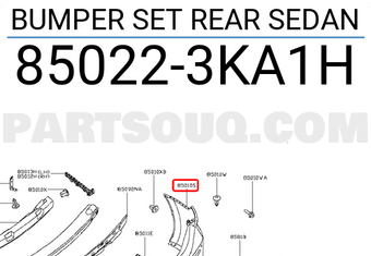 Nissan 850223KA1H BUMPER SET REAR SEDAN
