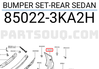 Nissan 850223KA2H BUMPER SET-REAR SEDAN