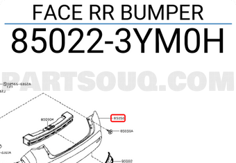 Nissan 850223YM0H FACE RR BUMPER