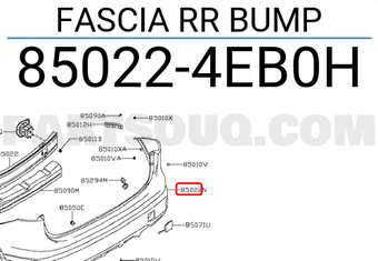 Nissan 850224EB0H FASCIA RR BUMP