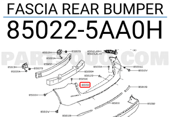 Nissan 850225AA0H FASCIA REAR BUMPER