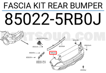 Nissan 850225RB0J FASCIA KIT REAR BUMPER