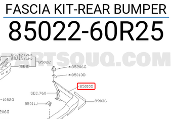 Nissan 8502260R25 FASCIA KIT-REAR BUMPER