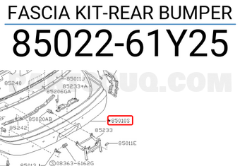 Nissan 8502261Y25 FASCIA KIT-REAR BUMPER