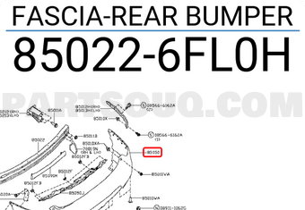 Nissan 850226FL0H FASCIA-REAR BUMPER
