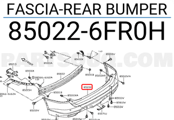Nissan 850226FR0H FASCIA-REAR BUMPER