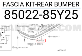 Nissan 8502285Y25 FASCIA KIT-REAR BUMPER