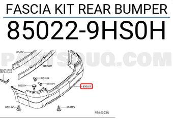 Nissan 850229HS0H FASCIA KIT REAR BUMPER
