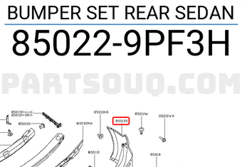Nissan 850229PF3H BUMPER SET REAR SEDAN