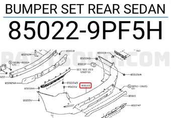 Nissan 850229PF5H BUMPER SET REAR SEDAN