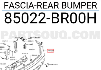 Nissan 85022BR00H FASCIA-REAR BUMPER