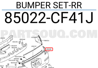 Nissan 85022CF41J BUMPER SET-RR