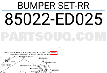 Nissan 85022ED025 BUMPER SET-RR