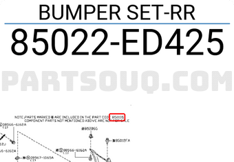 Nissan 85022ED425 BUMPER SET-RR