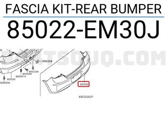 Nissan 85022EM30J FASCIA KIT-REAR BUMPER