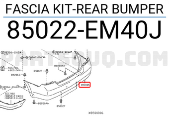 Nissan 85022EM40J FASCIA KIT-REAR BUMPER