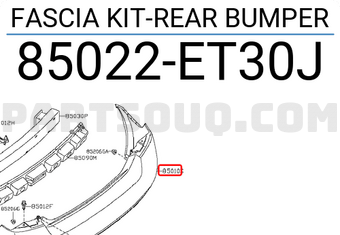 Nissan 85022ET30J FASCIA KIT-REAR BUMPER
