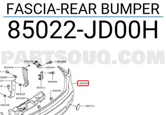Nissan 85022JD00H FASCIA-REAR BUMPER