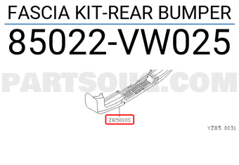 Nissan 85022VW025 FASCIA KIT-REAR BUMPER
