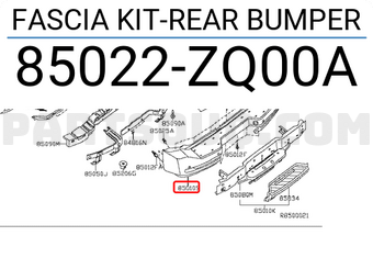 Nissan 85022ZQ00A FASCIA KIT-REAR BUMPER