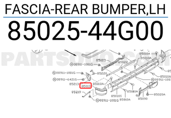 Nissan 8502544G00 FASCIA-REAR BUMPER,LH
