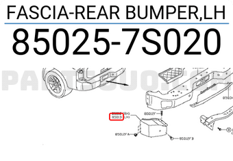 Nissan 850257S020 FASCIA-REAR BUMPER,LH