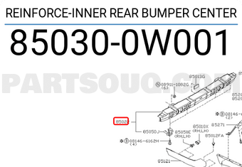 Nissan 850300W001 REINFORCE-INNER REAR BUMPER CENTER