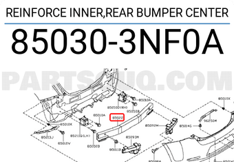Nissan 850303NF0A REINFORCE INNER,REAR BUMPER CENTER